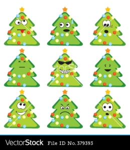Cartoon Christmas trees. Picture credit: www.vectorstock.com